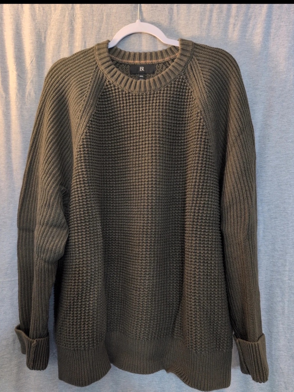 Banana Republic Olive Crewneck Waffle Knit Sweater